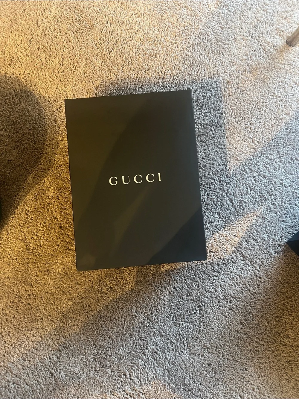 Gucci Black Branded Shopping Bags and Box